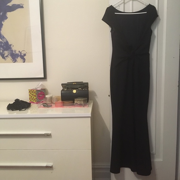 Katie May navy formal dress low back with knot - Picture 3 of 8